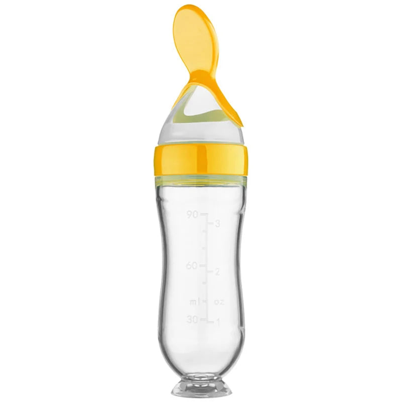 Biberón exprimidor de silicona para bebé, cuchara de entrenamiento para recién nacido, alimentador de suplemento alimenticio de cereales infantil, vajilla segura Bbay