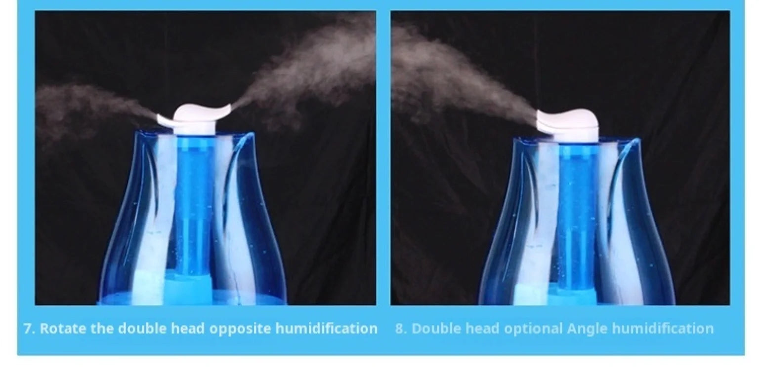 Humidificador de dormitorio para el hogar, difusor hidratante atomizador de gran volumen de niebla con doble pulverización, Mini purificador de aire aromático ultrasónico