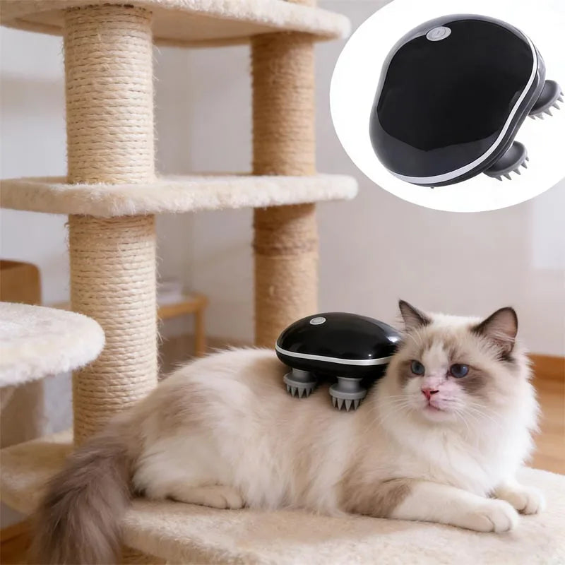 Masajeador Eléctrico para Gatos, Masajeador de Cabeza, Cuidado de la Salud, Relajación de Hombros y Cuello, Masaje de Tejido Profundo, Dispositivo Vibrador para el Cuero Cabelludo, Suministros para Mascotas