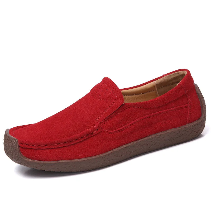 Zapatos informales De cuero genuino para Mujer, zapatillas De ocio, mocasines sin cordones De marca De lujo para Mujer, mocasines suaves para Mujer, Zapatos De Mujer
