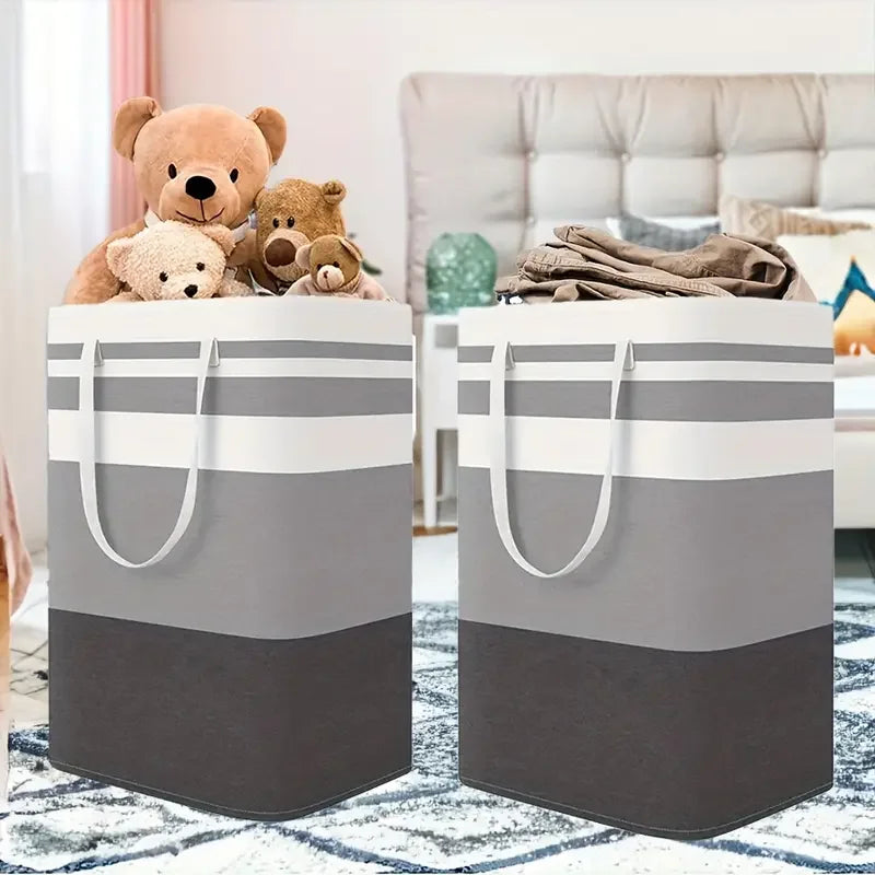 Cesto para la colada impermeable extra grande con asa extendida: organizador plegable y independiente de ropa y juguetes, cesto para la colada