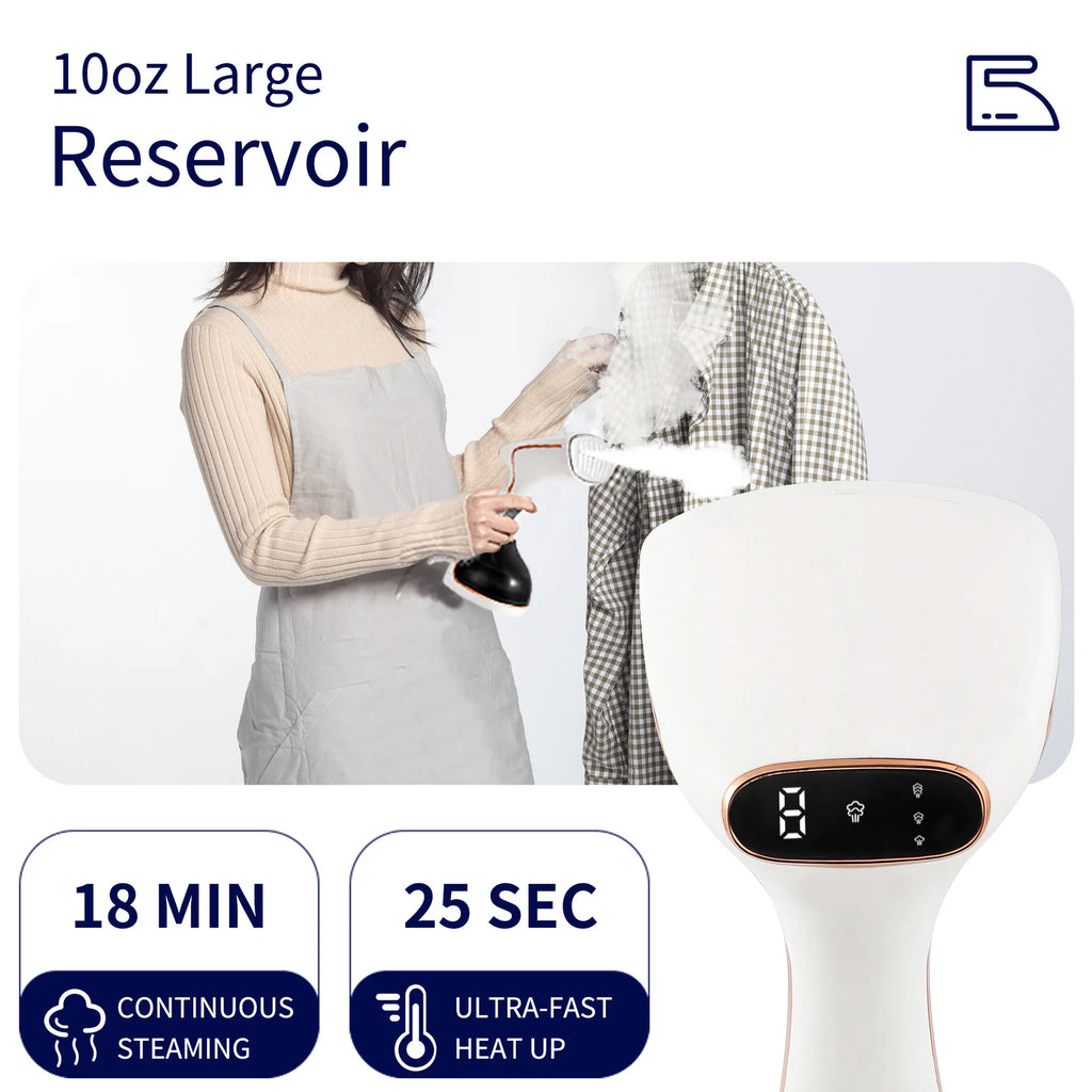 Plancha colgante de vapor portátil de 1800W, Control de pantalla táctil, precalentamiento rápido de 15 segundos, vaporizador de ropa de tela pequeño portátil para el hogar de 320ml