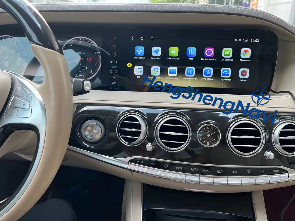 Radio para Auto Android Auto + Pantalla Digital Dual de 24.6 Pulgadas para Mercedes Benz Clase S W222 2014-2020 Reproductor Multimedia Estéreo Carplay