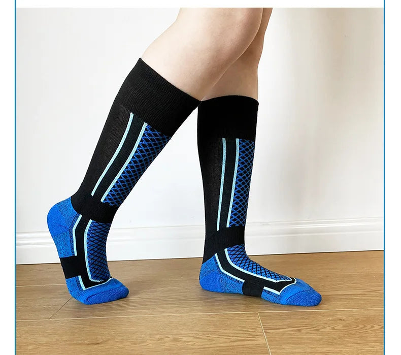 Calcetines de esquí profesionales para niños, calcetines de nieve gruesos, cálidos para otoño e invierno, calcetines de toalla para senderismo al aire libre para adultos