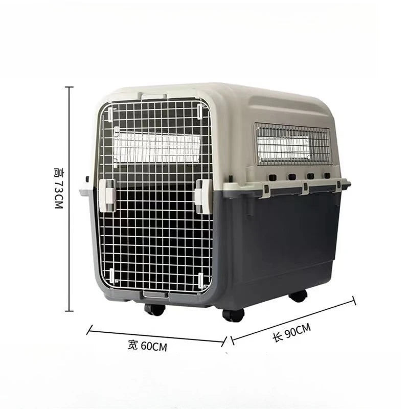 Caja de transporte de plástico para perros aprobada por IATA 3XL, jaula para mascotas con perrera, cajas de viaje para envío de aerolínea