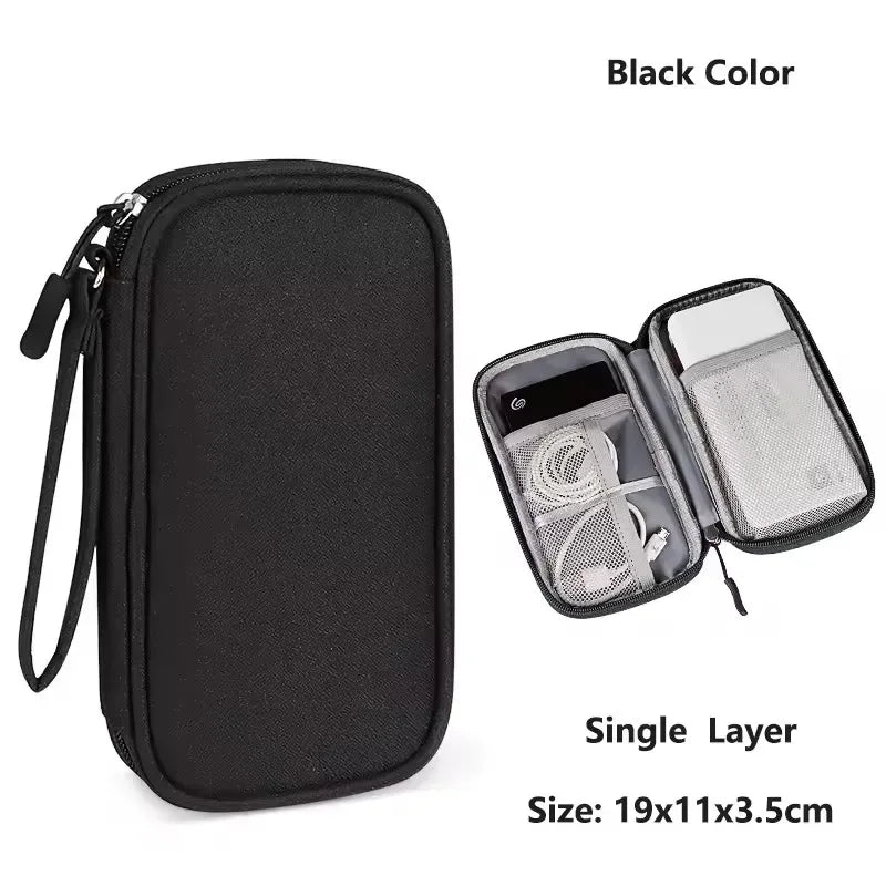 Bolsa de Cable de viaje, bolsa de almacenamiento Digital portátil, cargador, Cable de datos, bolsa USB, organizador, bolsa de almacenamiento de accesorios electrónicos impermeable