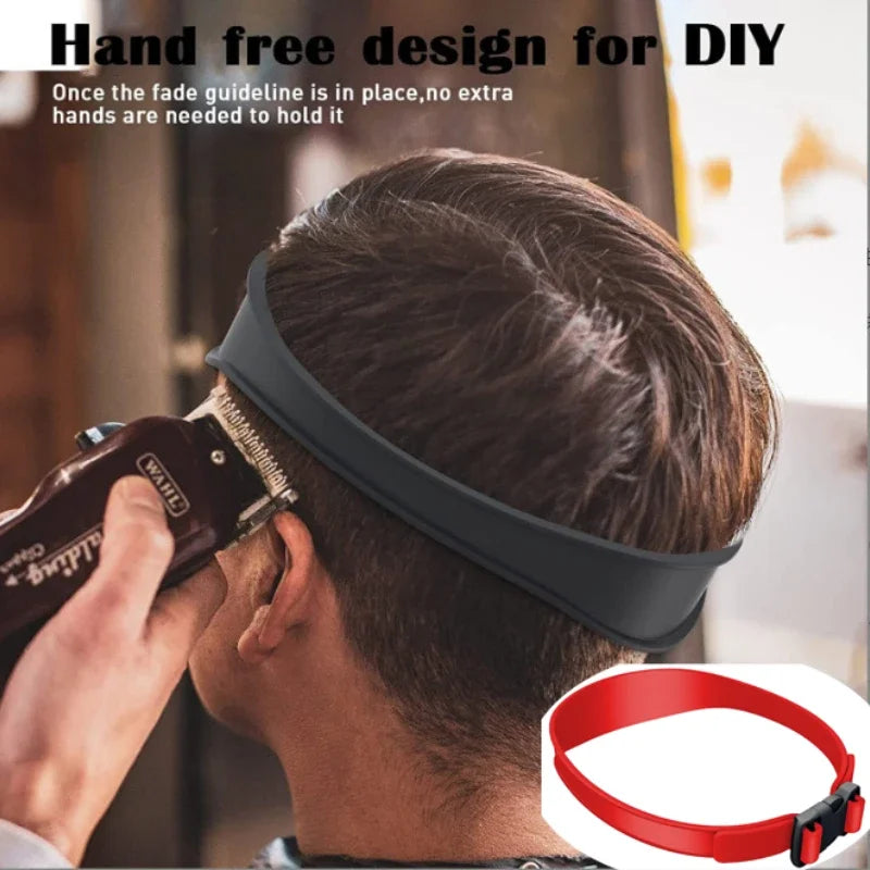 Plantilla de corte de pelo DIY, banda de corte de pelo, guía de corte de pelo de silicona curvada transpirable para el hogar para niños y hombres