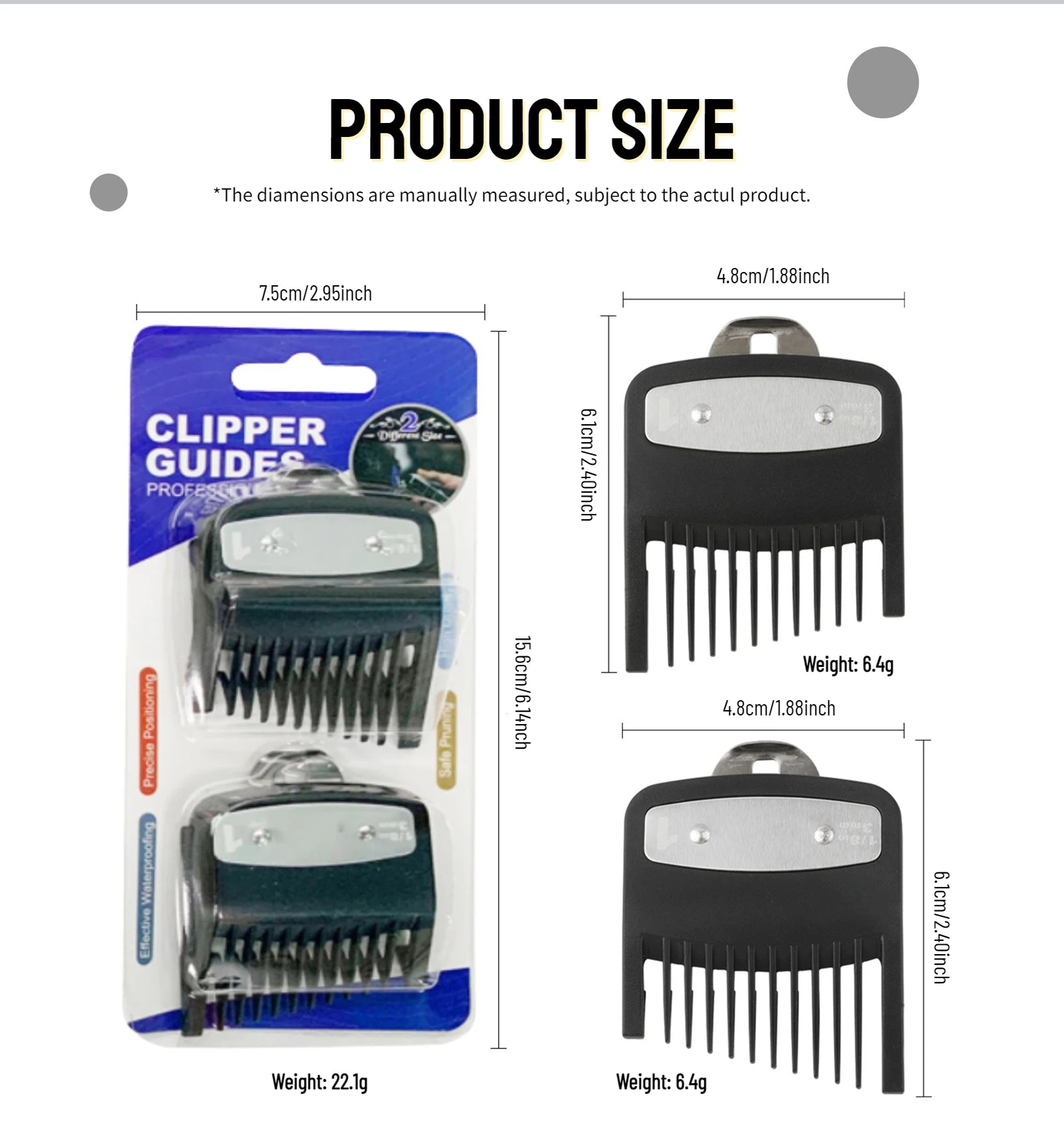 Peines de límite para cortapelos profesionales, guía de corte de pelo para peluquero, protectores para maquinilla de cortar el pelo, herramientas de estilismo de 3mm/4,5mm, 2 uds.