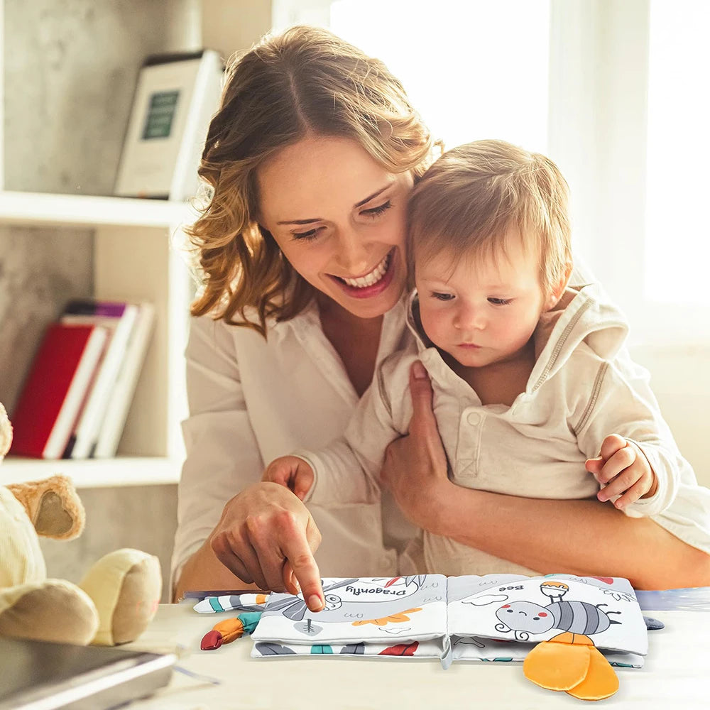 Libros suaves para bebés, juguetes 3D con tacto y sensación de tela arrugada, libros para bebés, niños, tacto y sensación arrugada, regalos para niños pequeños