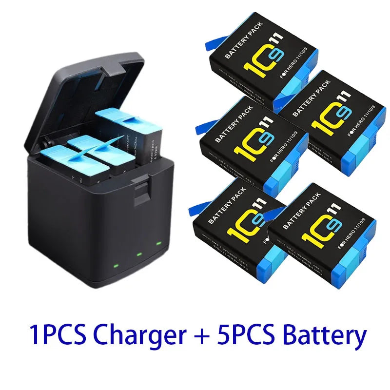 Batería de 2000mAh para GoPro Hero 11 10 9, paquete de batería de iones de litio, almacenamiento de batería de cámara de movimiento para baterías recargables GoPro Hero9