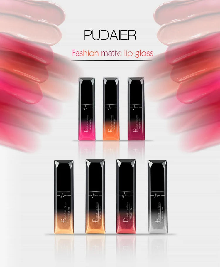 Lápiz labial líquido mate resistente al agua brillo de labios de larga duración tinte Sexy rojo desnudo púrpura lápices labiales metálicos cosméticos de maquillaje