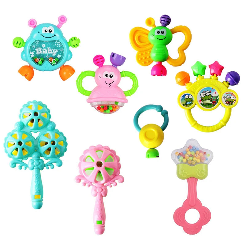 Sonajeros de juguete para bebés, juguetes para la dentición, campana de mano para niños, juegos ABS de desarrollo para niños, juguetes para bebés recién nacidos de 0 a 12 meses