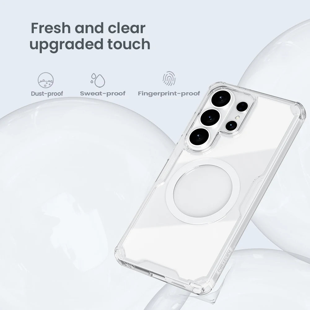 Nillkin para Samsung Galaxy S26 Ultra S26 Plus S26 funda magnética Magsafe Tpu + Pc 360 Airbag a prueba de golpes Hd cubierta dura transparente