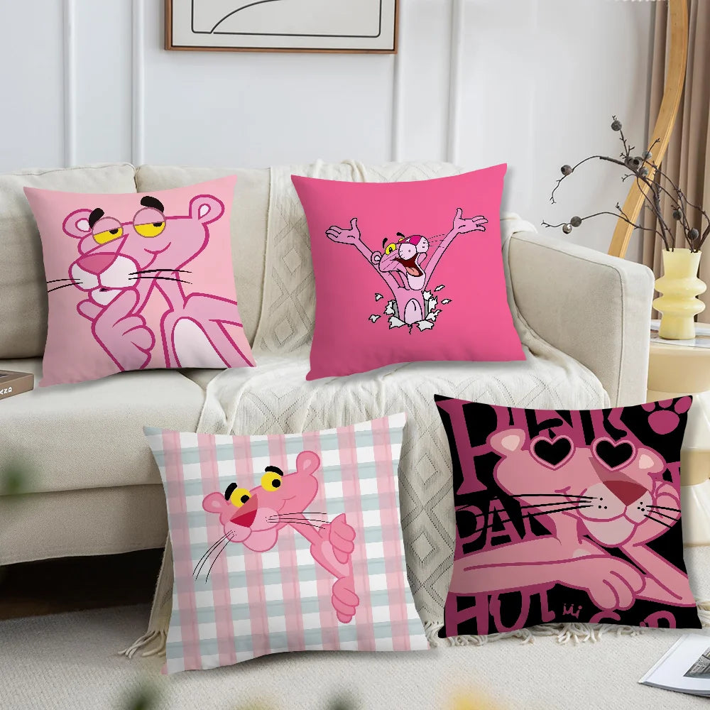Funda de cojín P-PINK, funda de almohada suave y cómoda para sofá, sala de estar, pantalones de dibujos animados, fundas protectoras para decoración del hogar y la Oficina