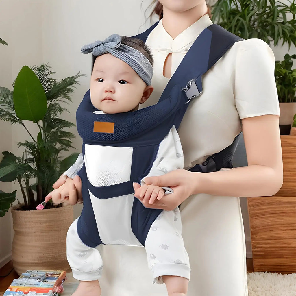 Soporte para bebé, portabebés ligero, ergonómico, transpirable, bolsa con eslinga Horizontal, soporte para la cabeza ajustable para paseos en la naturaleza