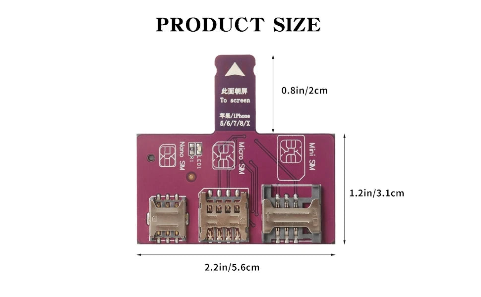 TPC para iPhone tarjeta SIM 4 en 1, adaptador de ranura para tarjeta externa, cambiador de tarjeta rápido, soporte para lector de tarjetas SIM para iPhone, reinicio gratuito Nano