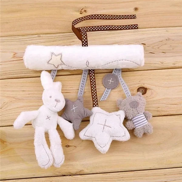 Sonajero de peluche sensorial para bebé, cochecito de juguete, juguetes colgantes móviles musicales, sonajeros móviles para bebés, juegos para recién nacidos de 0 a 6 y 12 meses
