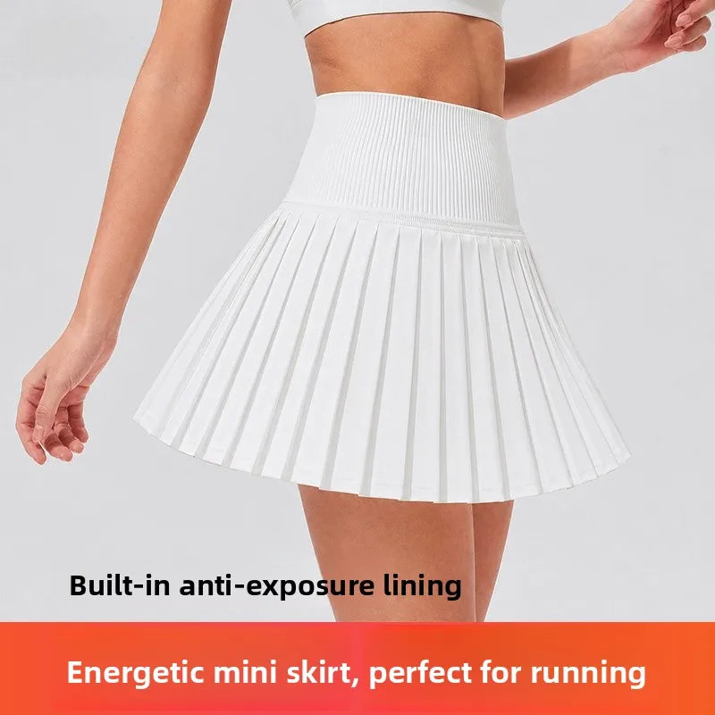 Conjunto de Falda de Tenis y Golf de Malla Transpirable sin Costuras, Ropa Deportiva de Secado Rápido para Exteriores, Primav...