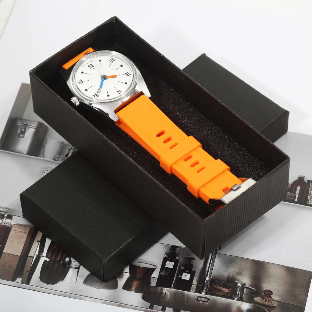 Un regalo pensado. Movimiento de cuerda manual de 36 mm. Reloj mecánico favorito de los hombres jóvenes con un diseño Bauhaus moderno.