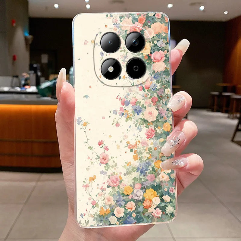 Funda para Teléfono Xiaomi Redmi Note 15 Pro 4G, Carcasa Protectora con Diseño de Lazo de Mariposa, Transparente, de Silicona TPU Suave