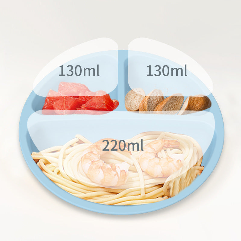 Juego de alimentación de bebé de silicona sin BPA, cuenco con ventosa, plato de comedor, taza de paja, cuchara, tenedores para niños, vajilla para bebés, platos para niños