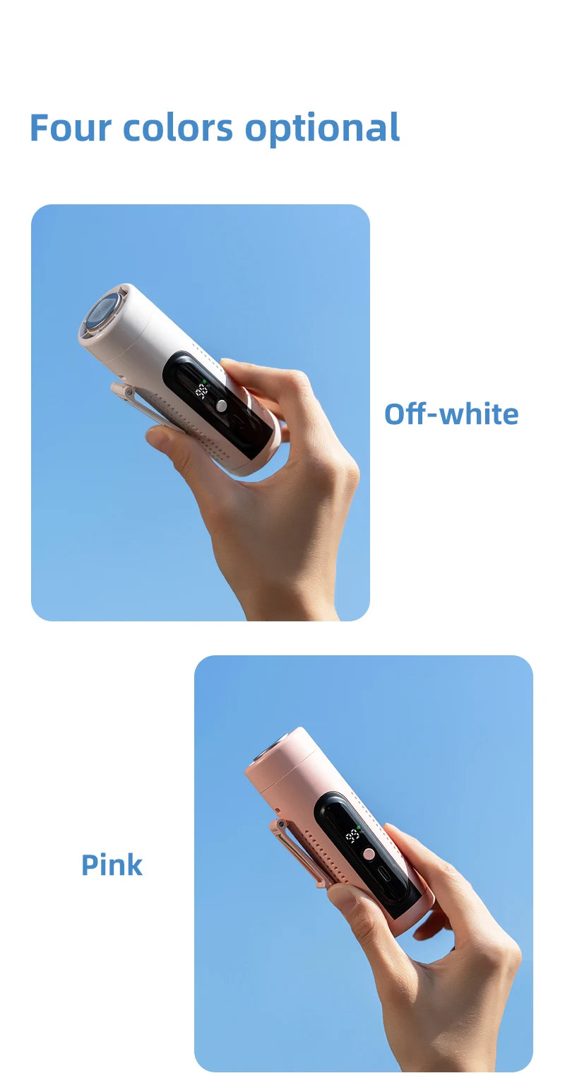 Nuevo Ventilador Turbo de Refrigeración ICE para Semiconductores 2026, Ventilador Portátil USB 3 en 1 para Cuello y Cintura, Pantalla LED, Mini Ventilador sin Escobillas de 3000mAh