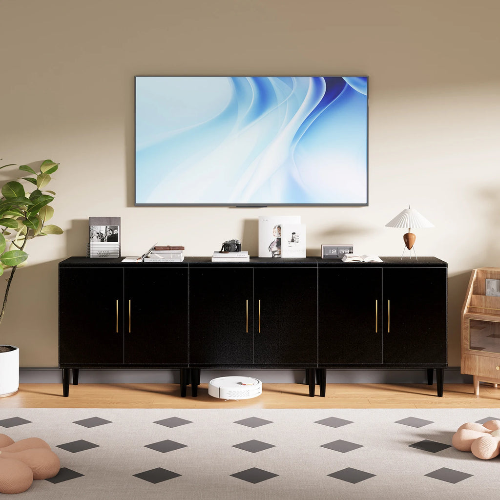 Aparador de Madera con Cajones, Almacenamiento con Patrón Geométrico, Estante de Cocina, Buffet para Café, Consola Georgina para Comedor y Sala de Estar