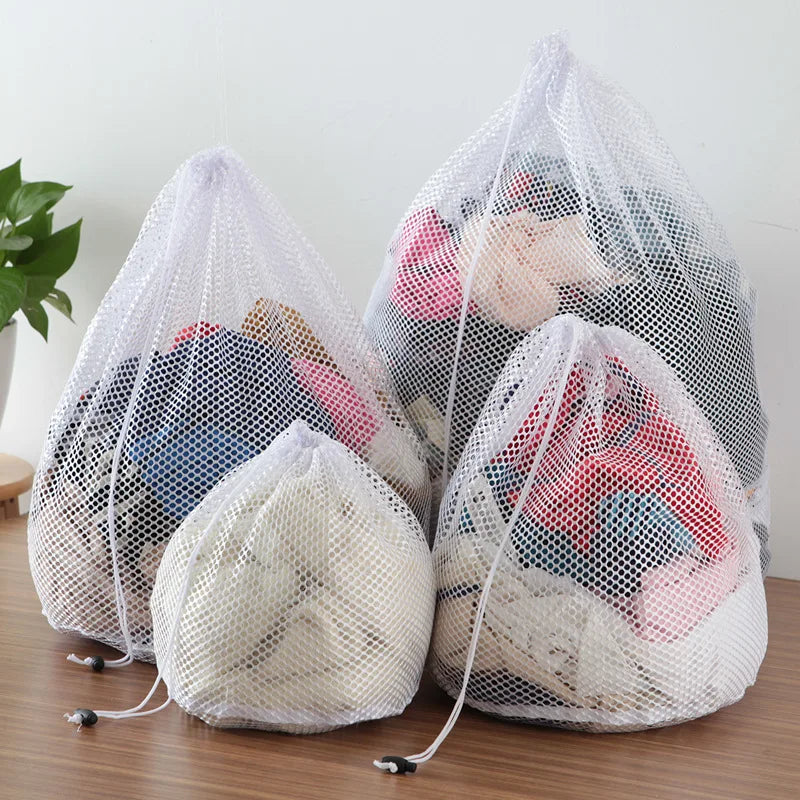 Bolsa de lavandería de gran tamaño, organizador de malla, red, sujetador sucio, calcetines, ropa interior, almacenamiento de zapatos, cubierta para lavadora de ropa