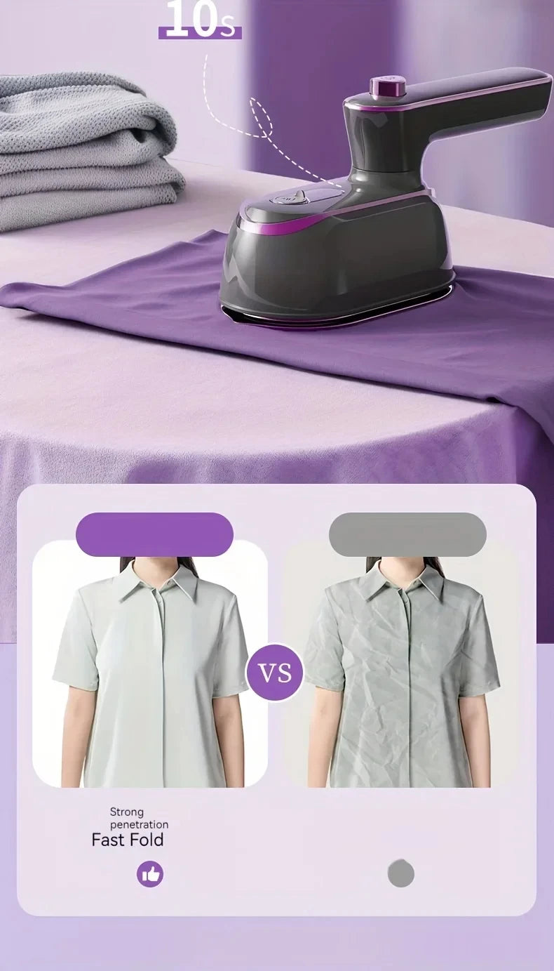 Plancha de vapor portátil para dormitorio, plancha colgante para el hogar, plegable para viajes fáciles, vestidor y planchado rápido de ropa