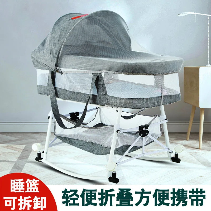 Cuna para bebé, cuna plegable multifuncional para niños recién nacidos, cuna portátil móvil para exteriores