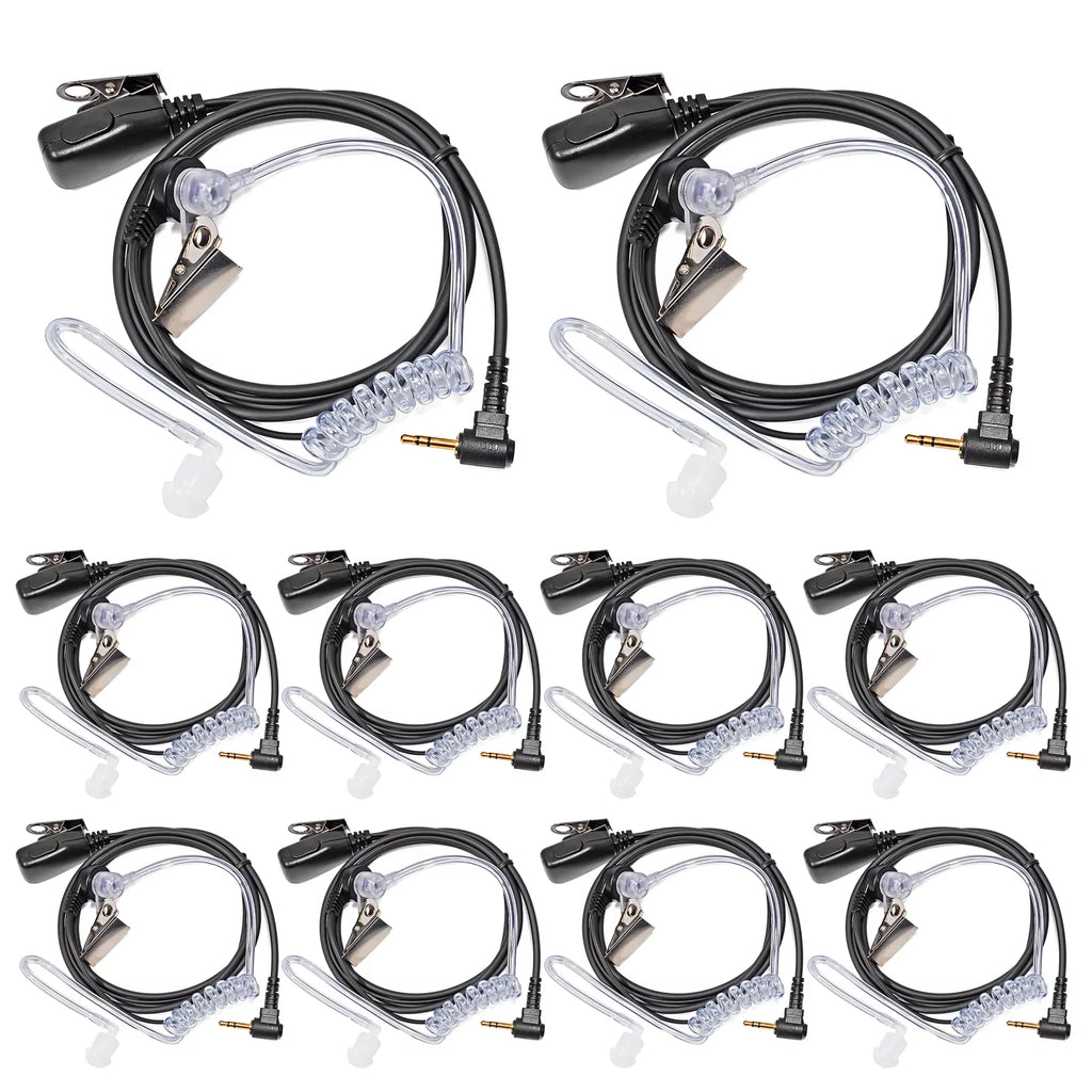 10 Uds 2,5mm Walkie Talkie auriculares 1 Pin micrófono tubo acústico auricular Compatible con Motorola TLKR-T60 T61 T62 T80 T81 T82 T-92