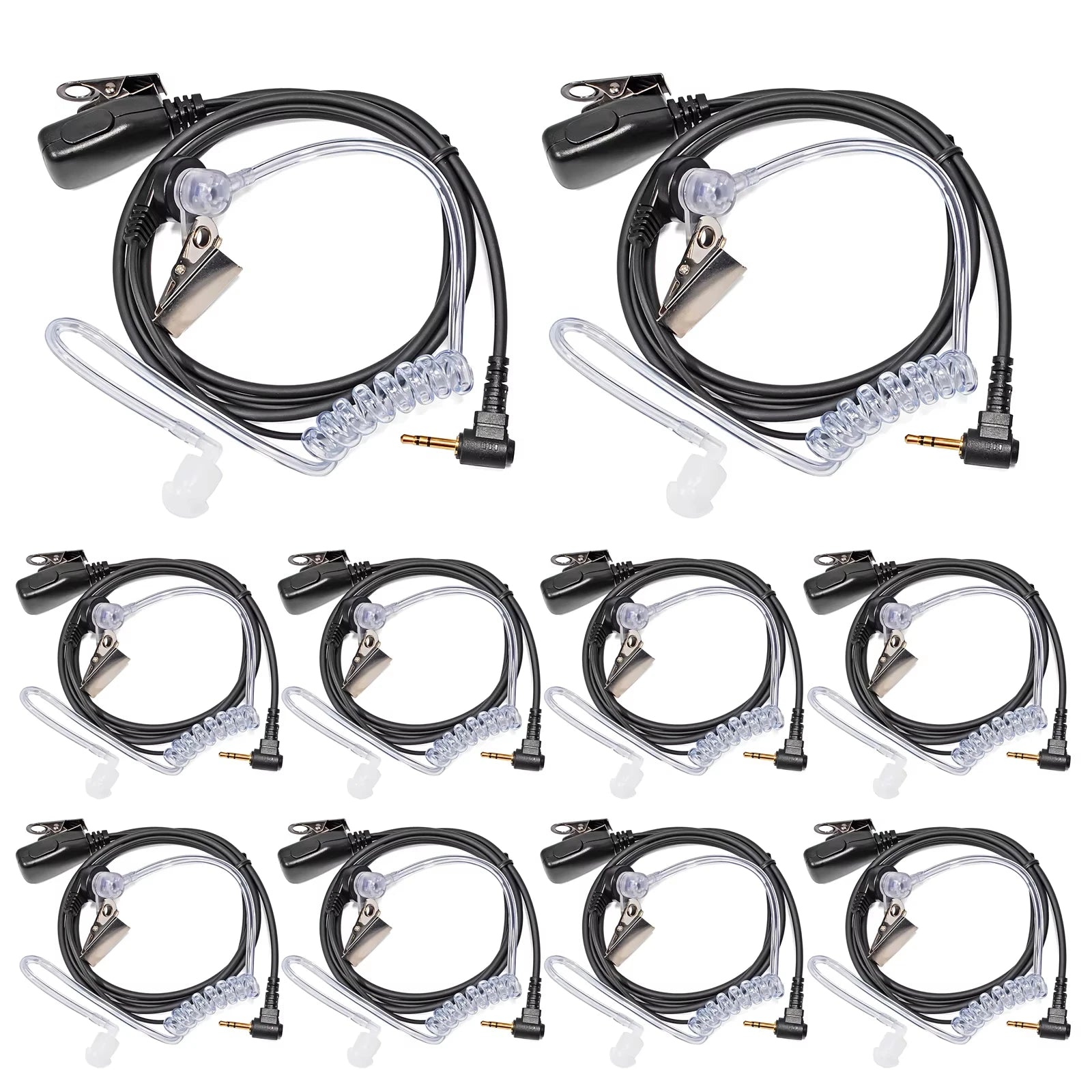 10 Uds 2,5mm Walkie Talkie auriculares 1 Pin micrófono tubo acústico auricular Compatible con Motorola TLKR-T60 T61 T62 T80 T81 T82 T-92