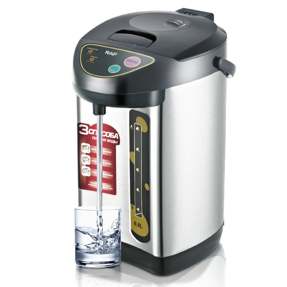Botella de agua eléctrica con aislamiento, hervidor de agua caliente de gran capacidad de 6,8 L, dispensador de agua doméstico para oficina y temperatura constante
