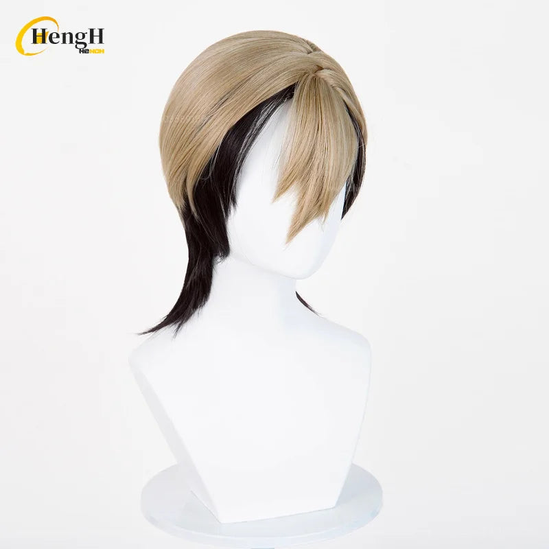 En stock Anime Zanka Guita Enji ‌   Pelucas de Cosplay Rudo Amo Li Glaze, pelo sintético resistente al calor, pelucas para fiesta de Halloween + gorro de peluca