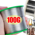 0,8mm 1,0mm 20g 50g 100g alambre de estaño para soldar núcleo de colofonia fundido rollo de alambre de soldadura sin flujo limpio 2,0%