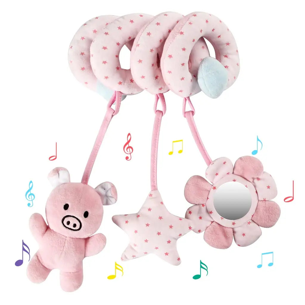 Sonajero de peluche sensorial para bebé, cochecito de juguete, juguetes colgantes móviles musicales, sonajeros móviles para bebés, juegos para recién nacidos de 0 a 6 y 12 meses