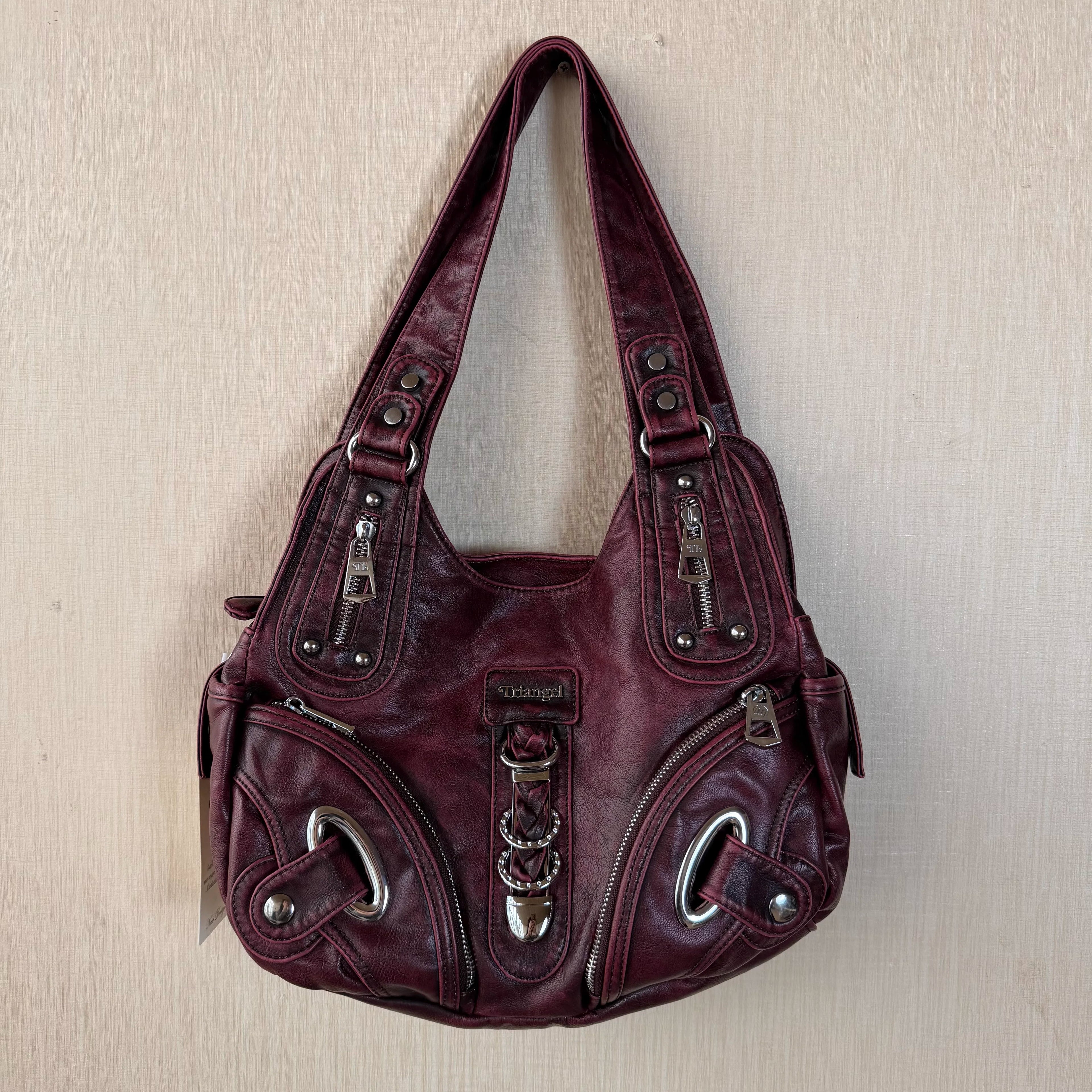 Bolsos de Mano Vintage con Estampado de Leopardo para Mujer, Estilo Punk Biker Y2K, Bolso de Hombro con Asa Superior, Bolsos de Axila para Dama, con Múltiples Bolsillos