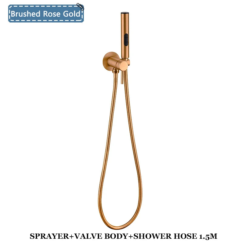Grifo rociador portátil para bidé con mezclador de agua fría y caliente oculto, ducha higiénica de mano, set de bidé para inodoro