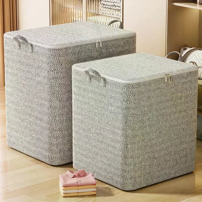 Caja de almacenamiento de ropa de gran tamaño con cubierta, cesta de lavandería grande, bolsa organizadora para bebé, plegable