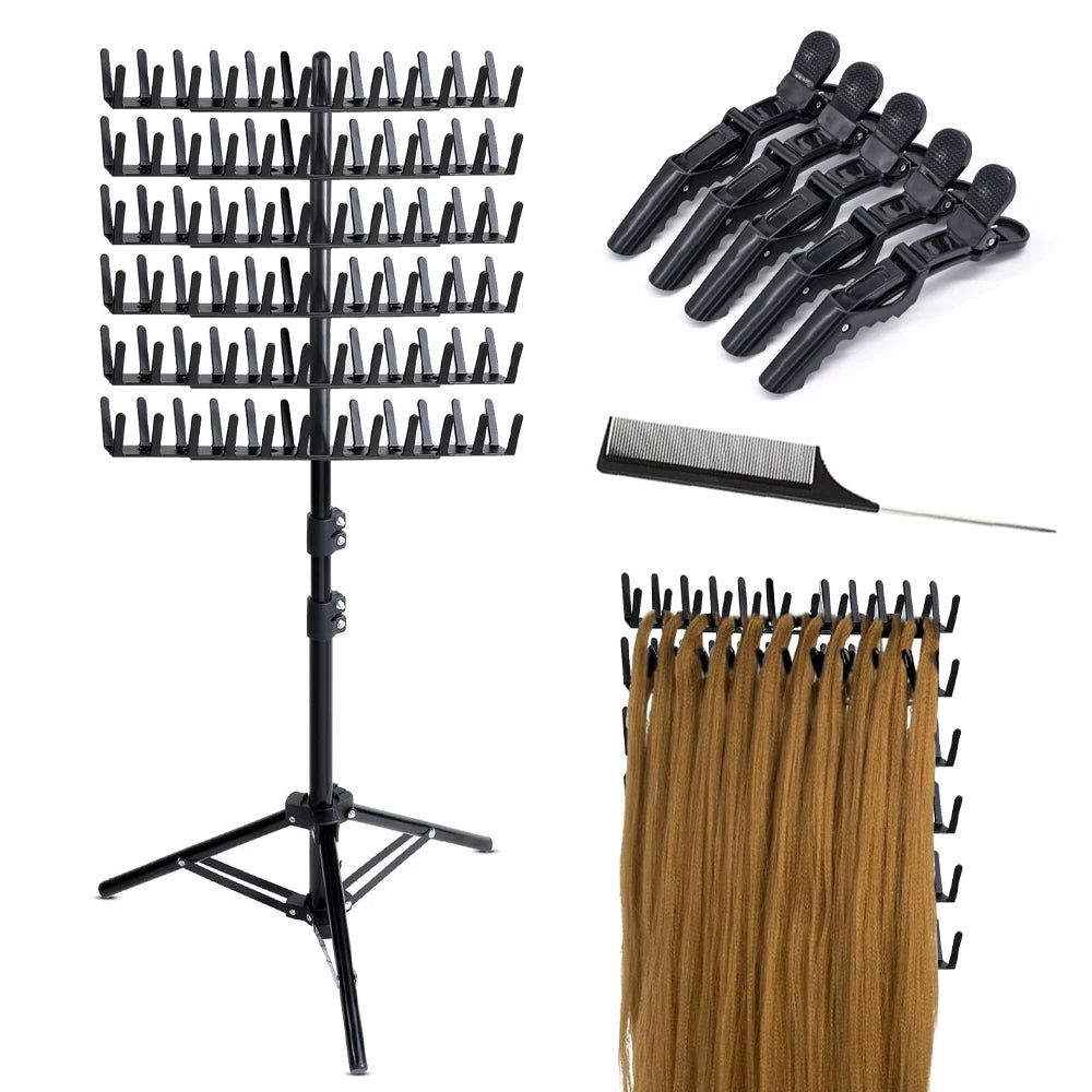Nunify-estante para el cabello para trenzar, divisor de 144 clavijas para soporte separador, estante para el cabello trenzado, soporte de extensión de pie, colgador