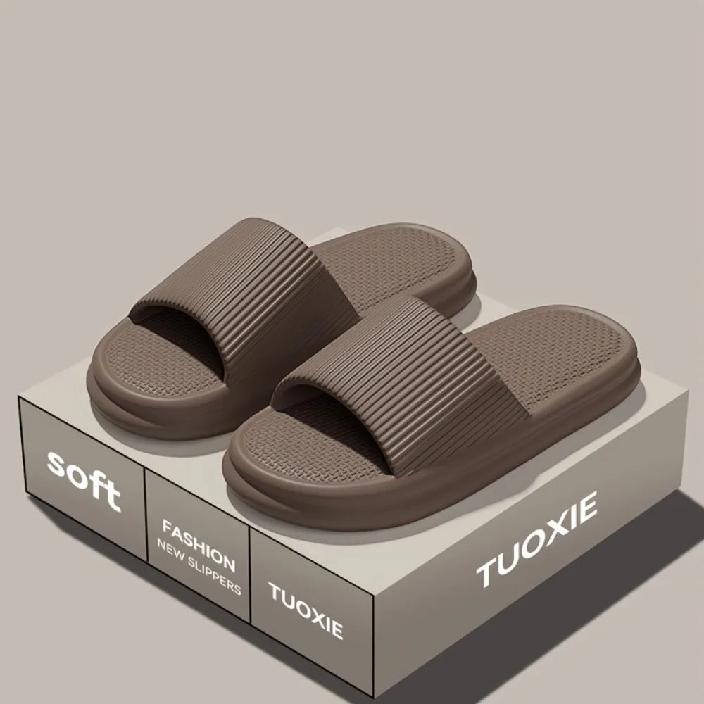 Zapatillas silenciosas de verano para hombre, sandalias antideslizantes con suela de EVA suave para interior del hogar y baño, a prueba de olores, cómodas y ligeras