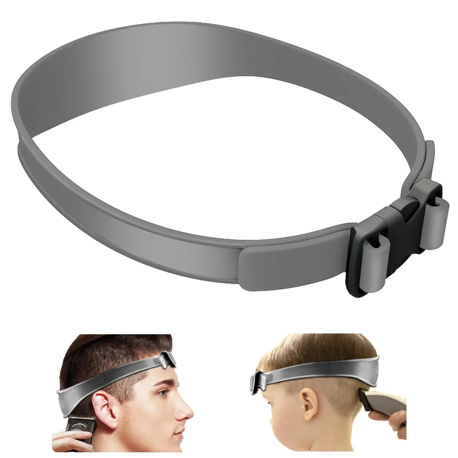 Plantilla de corte de pelo DIY, banda de corte de pelo, guía de corte de pelo de silicona curvada transpirable para el hogar para niños y hombres