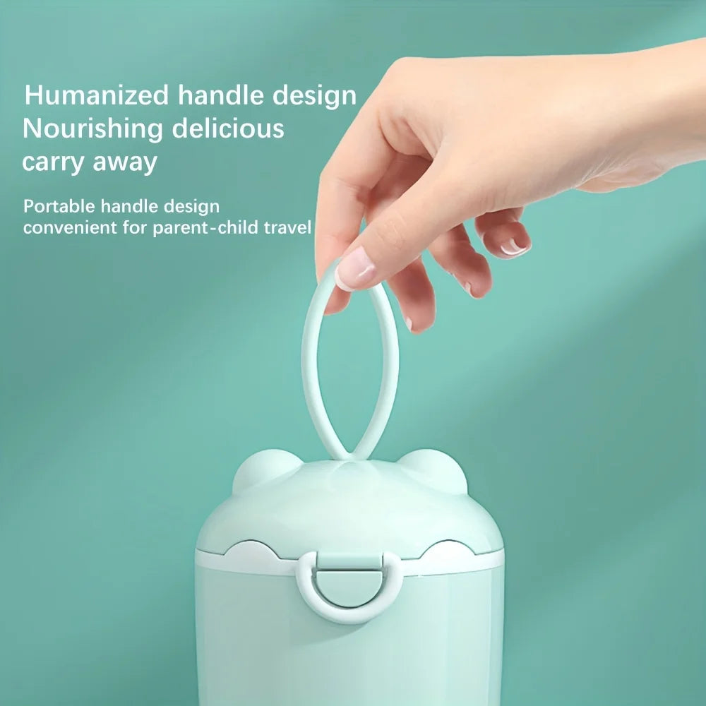 Caja de leche en polvo portátil de cuatro capas, contenedor de leche en polvo, caja giratoria para aperitivos de almacenamiento de alimentos, 1 ud.