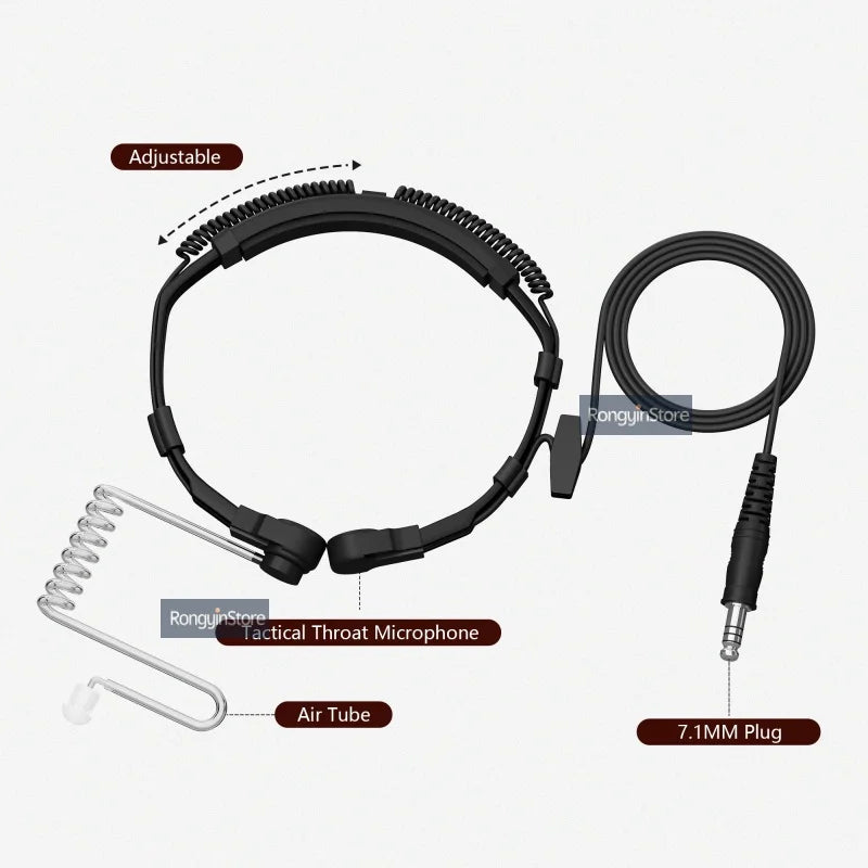 Baofeng Walkie Talkie micrófono de alta resistencia U94 PTT cuello micrófono de garganta auricular Radio Nato auriculares tácticos para Radios Kenwood HYT