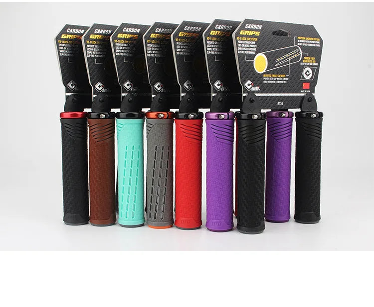 ODI-empuñaduras de bicicleta con bloqueo, empuñaduras ligeras de silicona y fibra de carbono, antideslizantes, absorción de impacto, agarre cómodo, accesorio para bicicleta