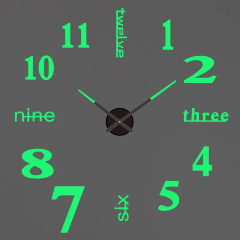 Reloj de pared con espejo acrílico de Número Romano grande 2D/3D, pegatina de moda DIY, relojes de cuarzo, reloj, decoración del hogar, pegatinas para el salón