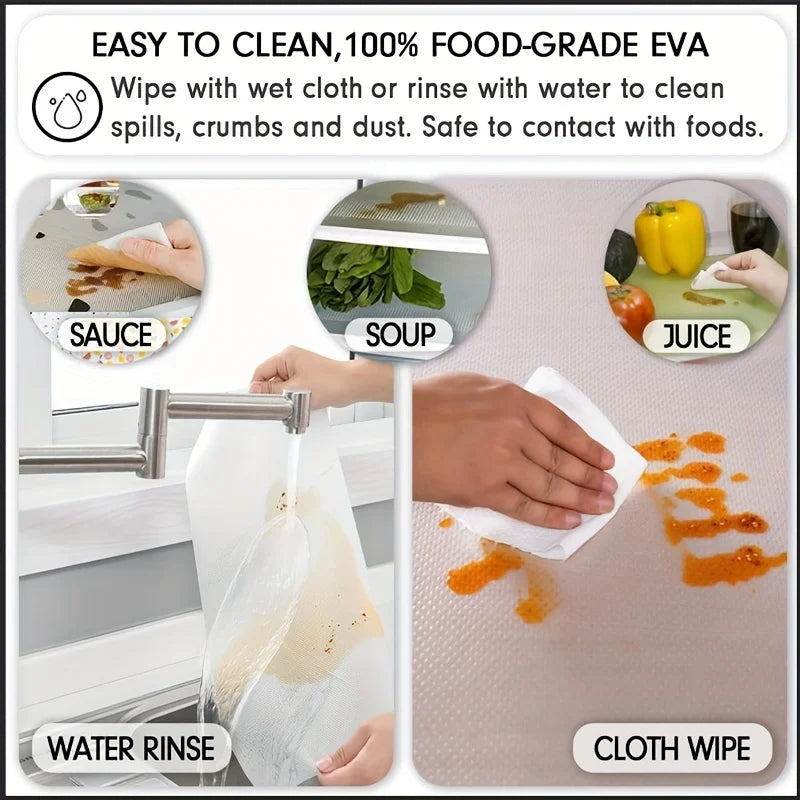 Estera de revestimiento para refrigerador impermeable de EVA, almohadilla de cocina lavable con moho, mantel Individual para cajón de gabinete antiaceite, estera para nevera con aislamiento térmico, 4 Uds.