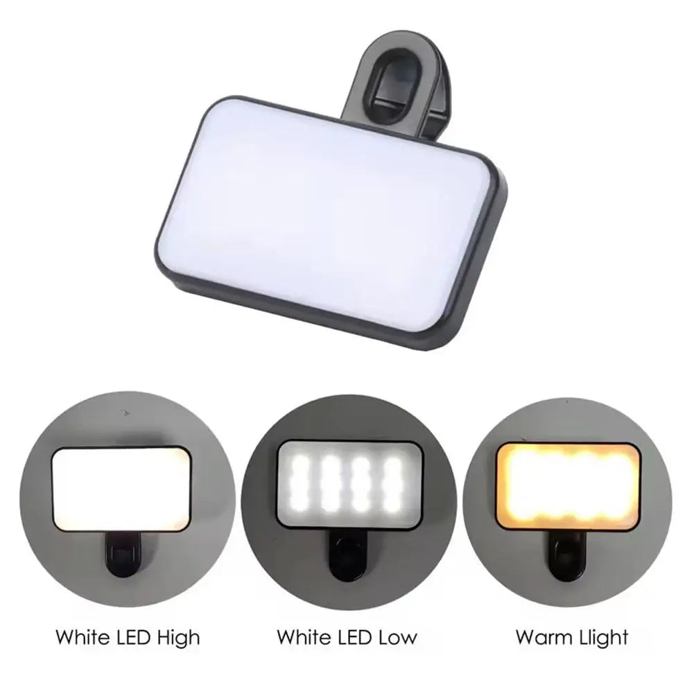 Luz LED de bolsillo para Selfie, relleno de Flash, 3 modos, luz de anillo ajustable para fotografía y vídeo, lámpara de fotografía para IPhone, IPad, teléfono móvil y portátil
