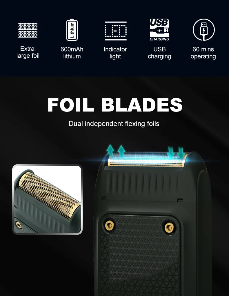 Afeitadora VGR V-353 de afeitar profesional, máquina de afeitar eléctrica, recortadora de barba portátil, Mini afeitadora recargable para hombres