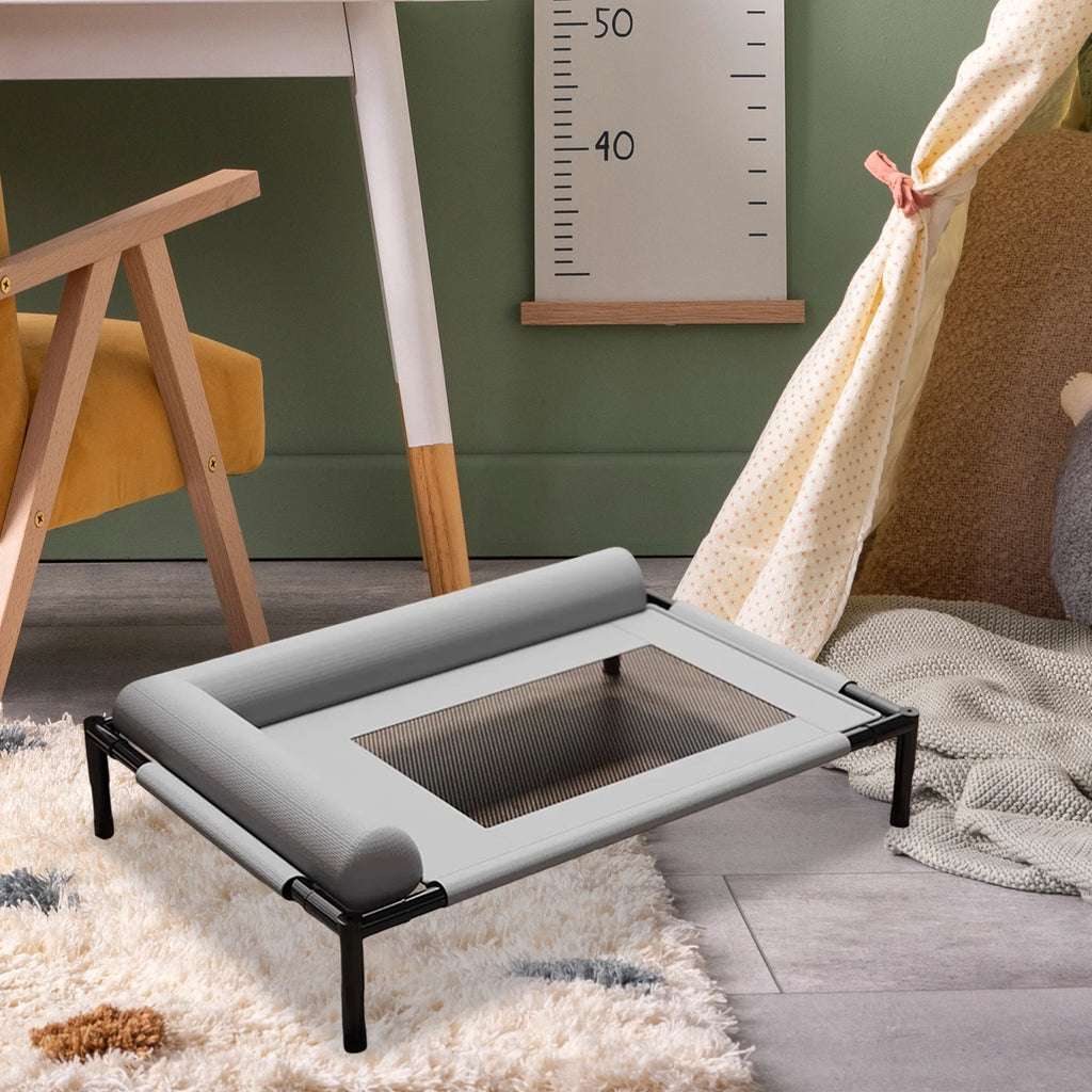Muebles para mascotas, cama elevada de malla, transpirable con almohada, cama elevada para perros y gatos, extraíble, exterior, Camping, tren para tomar el sol, hogar, césped